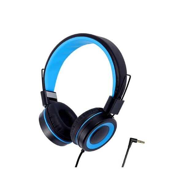 Headsets with Soft Earmuffs Powerful and Realistic Sound Anti-electroic Interference Microphone Clearly Indentify - Blue and black belt packaging