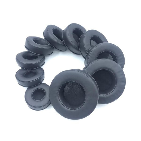 Replacement PU Leather Earpads Ear Pads Cushion 70mm-110mm Earmuffs Round - 75MM