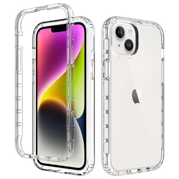 Clear Phone Case for iPhone 15 Plus ,TPU + PC Drop Resistant Cell Phone Cover