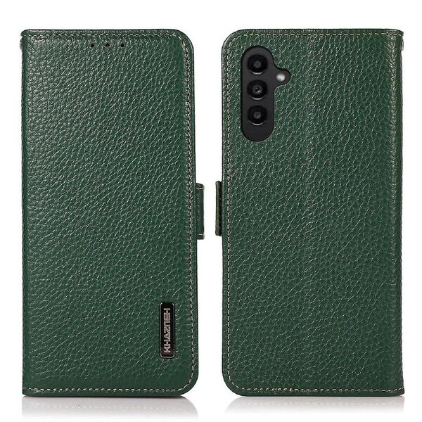 For Samsung Galaxy S23 FE Genuine Cow Leather Phone Case Wallet RFID Blocking Stand Cover