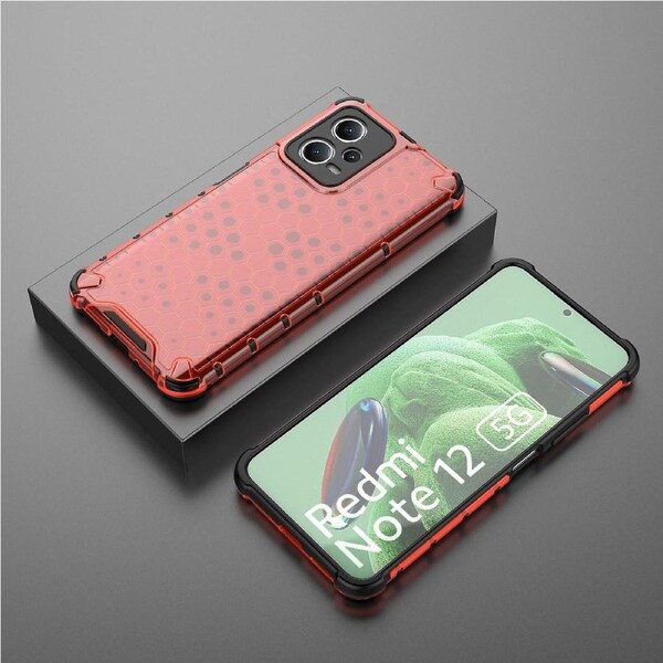 For Xiaomi Redmi Note 12 5G (India)/Poco X5 5G Honeycomb Texture TPU+PC Case Phone Back Cover