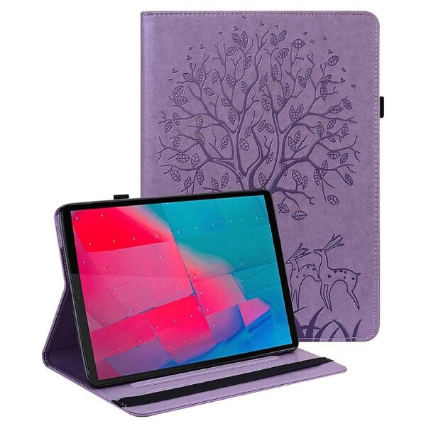 Tree and Deer Protective Case Cover with Card Holder for Lenovo Tab M10 Plus TB-X606F/TB-606X