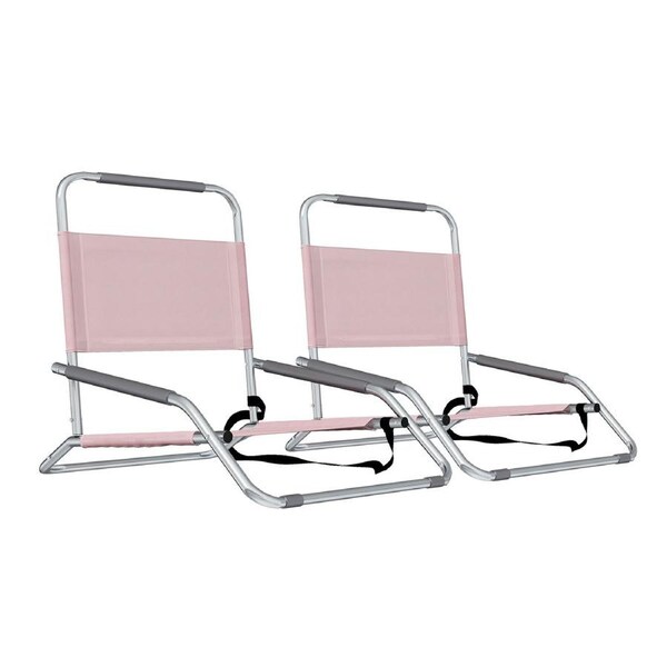 Havana Outdoors Beach Chair Folding Portable Summer Camping Outdoors 2 Pack Dusty Rose