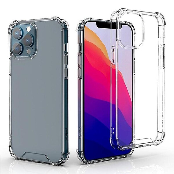 Cell Phone Case for iPhone 15 Pro,Four Corners Drop-proof TPU Frame+Acrylic Clear Phone Cover
