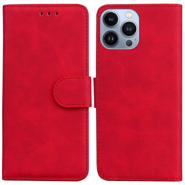 PU Leather + TPU Phone Cover for iPhone 15 Pro ,Stand Phone Shell Wallet Solid Color Mobile Cover
