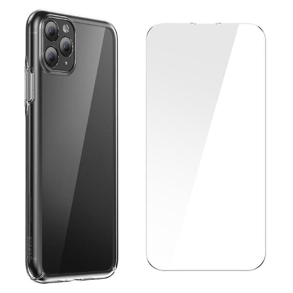 BASEUS Crystal PC Phone Case Series for iPhone 11 Pro 5.8 inch Cover with Tempered Glass Film
