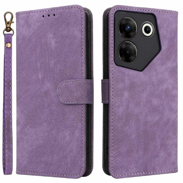 For Transsion Tecno Camon 20 Pro 5G CK8n Flip Wallet Case RFID Blocking Stand Phone Cover with Strap