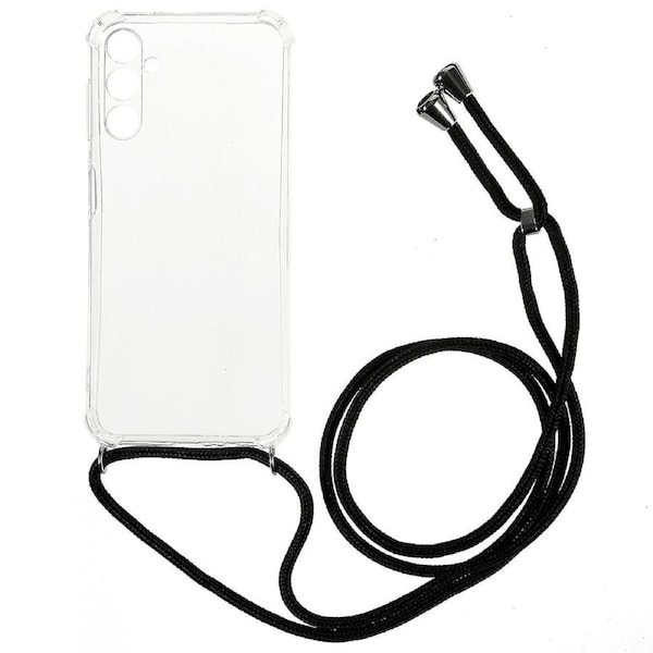 For Samsung Galaxy A54 5G Phone Back Cover HD Clear Four Corner Shock-absorbing Case with Lanyard