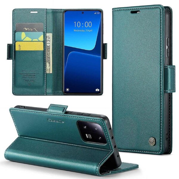 CASEME 023 Series For Xiaomi 13 Pro 5G PU Leather Flip Cover RFID Blocking Wallet Phone Case