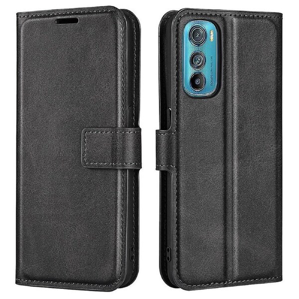 For Motorola Edge 30 5Gd PU Phone Case Square ic Clasp Shockproof Cover with Wallet Stand