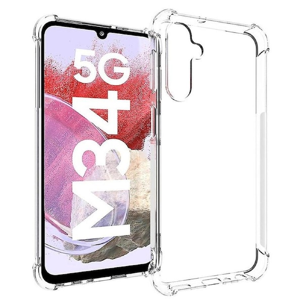 For Samsung Galaxy M34 5G/F34 5G Shockproof Phone Cover Transparent Anti-Dust TPU Phone Case
