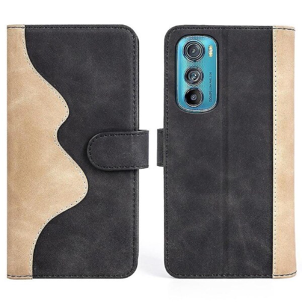 For Motorola Edge 30 5G Splicing Design Phone Cover PU Leather + TPU Full Protection Wallet Case