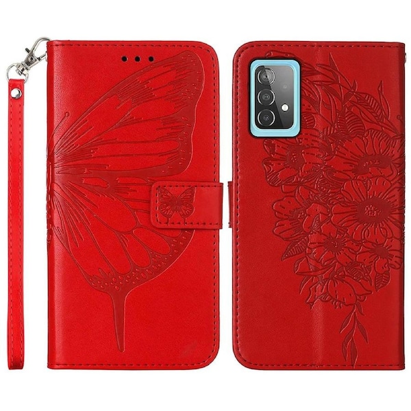 For Samsung Galaxy A52 4G/5G/A52s 5G Imprinted PU Leather Stand Wallet Phone Case with Hand Strap