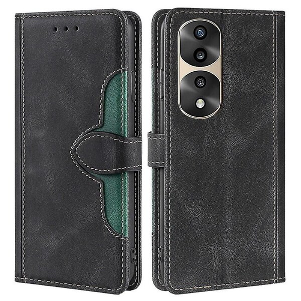 For Honor 70 Pro+ 5G/70 Pro 5G Phone Wallet Case Straw Hat Clasp Wear Resistant Cover Skin-touch Fee