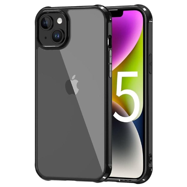 LEEU DESIGN For iPhone 15 Plus Drop Proof Back Cover Acrylic + TPU Phone Case with 6D Sound Hole