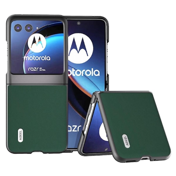 ABEEL For Motorola Razr 40 Ultra 5G Anti-drop Phone Case Cowhide Leather Coated PC Smartphone Cover