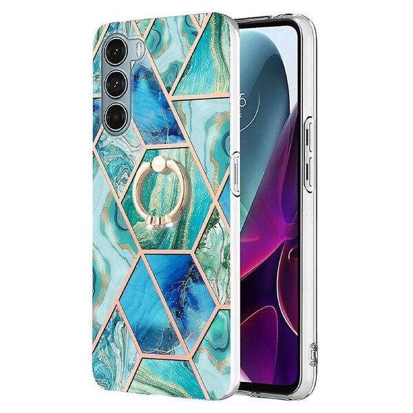 For Motorola Moto G200 5G/Edge S30 5G Electroplating IMD TCase Phone Cover with Ring Kickstand