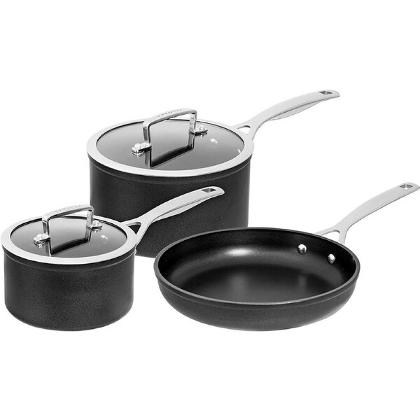 Pyrolux Ignite 3-Piece Non-Stick Induction Compatible Cookware Set Fry Pan Saucepan Skillet