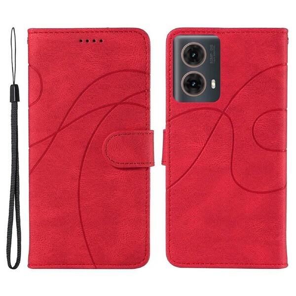 For Motorola Moto G85 5G/S50 Neo 5G Case Curved Line Imprinted Leather Flip Phone Cover