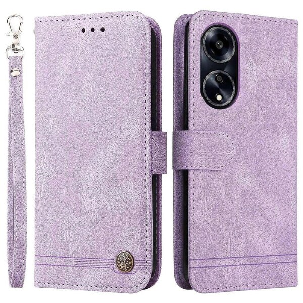 For Oppo A1 5G/A98 5G/F23 5G Drop-proof Imprinted Lines Case Skin-touch Stand Wallet Phone Cover