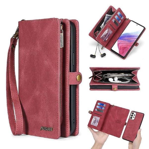 For Samsung Galaxy A32 4G (EU Version) Detachable Case ic Absorption Zippered Wallet Cover