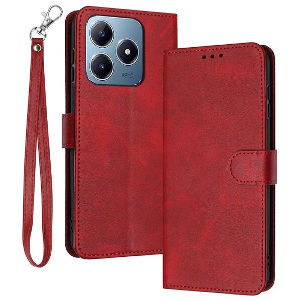 For Realme C63 4G/C61 4G/Note 60 Case Calf Texture Flip Leather Phone Cover Handbag