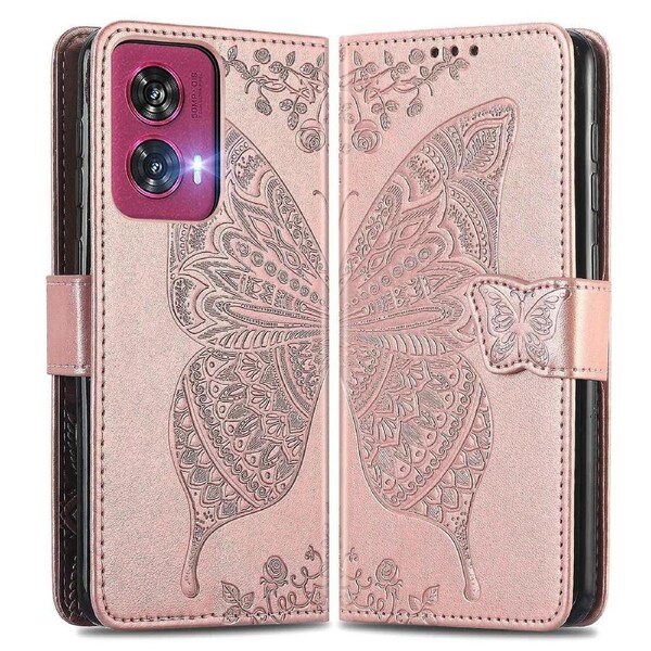 For Motorola Edge 50 Fusion 5G Case Wallet PU Leather Butterfly Phone Cover