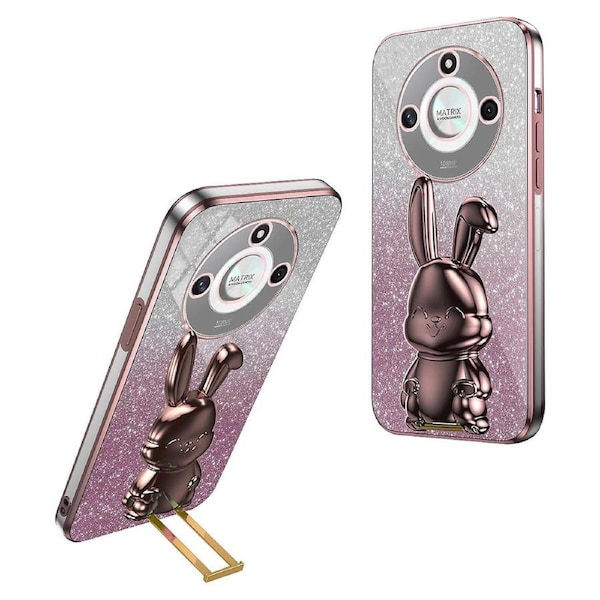 For Honor X50 5G Slim Case Cute Rabbit Anti-Drop Kickstand Phone Case