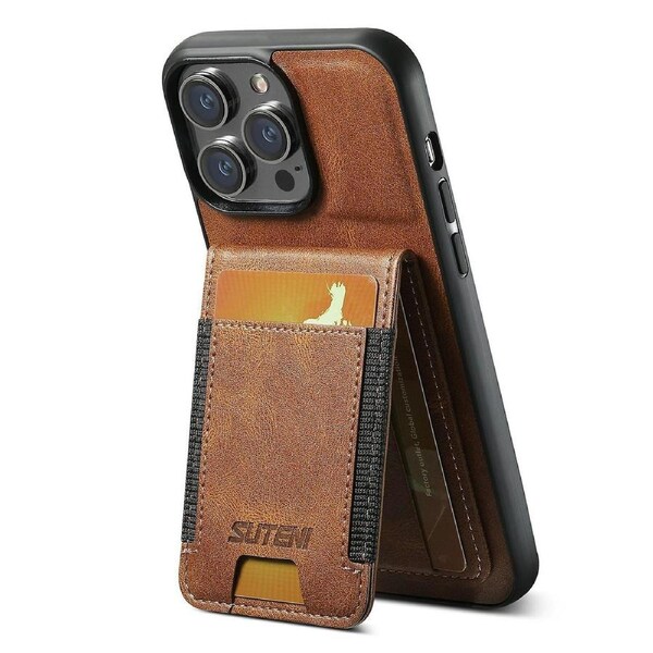 SUTENI H03 For iPhone 11 Pro Waxy Texture Case PU Leather Kickstand Phone Cover