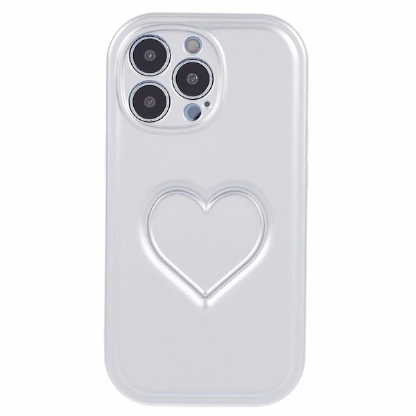 For iPhone 15 Pro TPU Case 3D Heart Shape IMD Protective Phone Cover