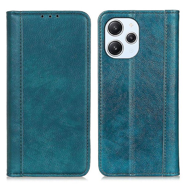 For Xiaomi Redmi 12 4G Split Leather Anti-drop Cover Litchi Texture Wallet Stand Phone Case