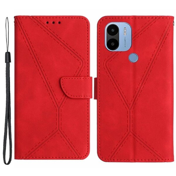 HT05 Case for Xiaomi Redmi A1+ 4G/A2+ 4G/Poco C50 4G,Stand Imprinted Line Wallet Phone Cover