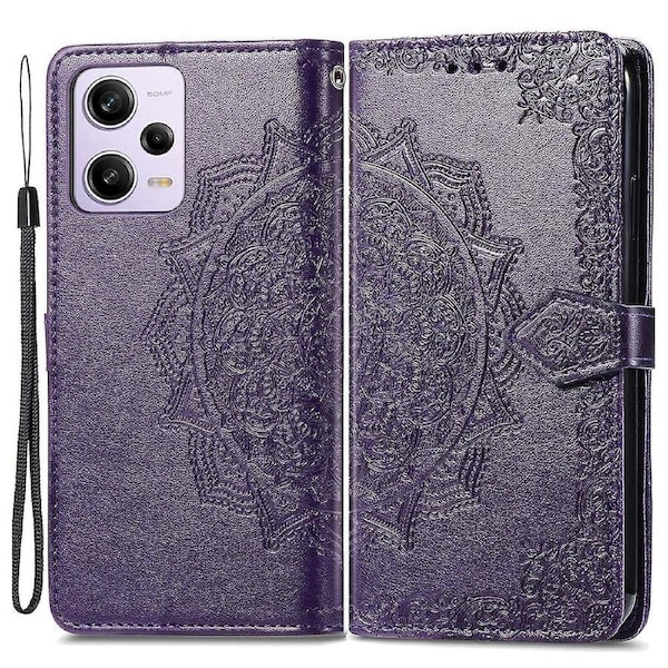 For Xiaomi Redmi Note 12 Pro+ 5G Embossed Mandala Pattern Leather Phone Shell Stand Wallet Cover