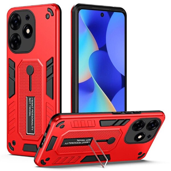 For Tecno Spark 10 Pro Phone Case Hidden Metal Kickstand Protective Cover