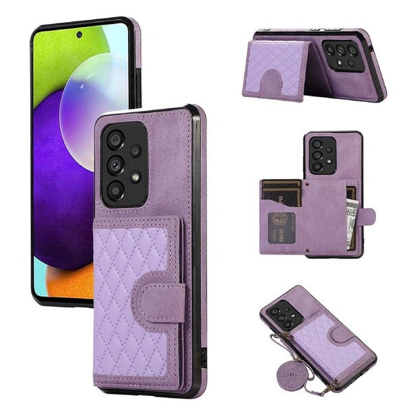 For Samsung Galaxy A72 5G/4G Case Tpu+Pu Leather Kickstand Card Holder Phone Cover