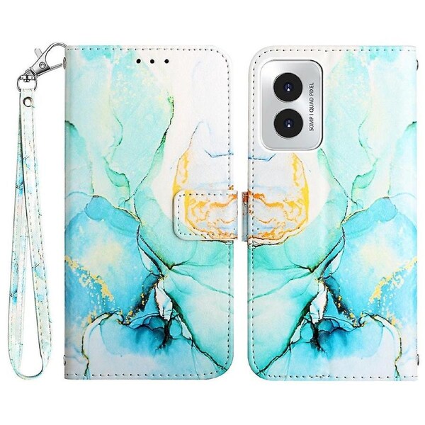 Leather Series-5 for Motorola Moto G Play (2024) 4G Case Folio Wallet Cover Marble Pattern
