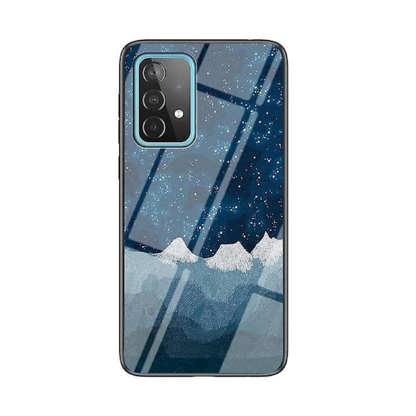 Starry Sky Pattern Printing Shell Glass + PC + TPU Hybrid Case for Samsung Galaxy A52 4G/5G/A52s 5G