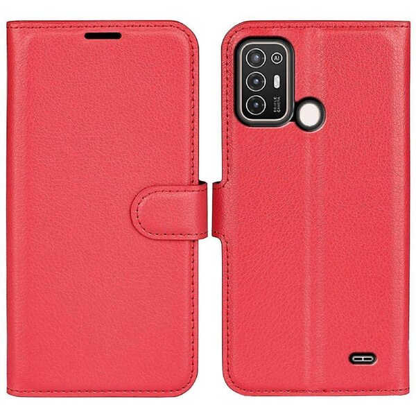 For ZTE Blade A52 Anti-scratch Wallet Case PU Leather TPU Inner Shell Drop-proof Flip Folio Cover
