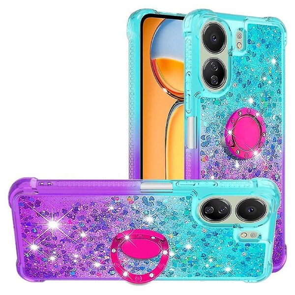 YB Quicksand Series-8 for Xiaomi Redmi 13C 4G/Poco C65 4G Case Kickstand TPU Phone Cover