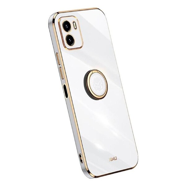 XINLI For vivo Y10 Flexible TPU Phone Case Electroplating Ring Kickstand Mobile Phone Cover