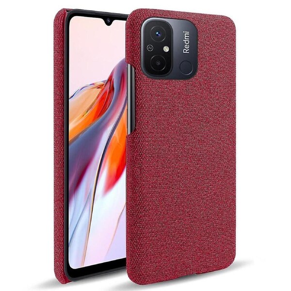 Cellphone Case for Xiaomi Redmi 12C 4G Solid Color Anti-scratch Hard PC+Cloth Phone Back Cover