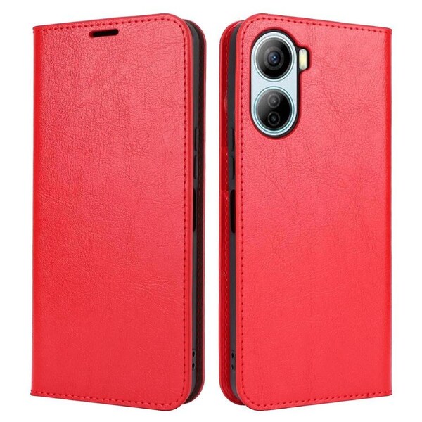 For ZTE Libero 5G IV Case Crazy Horse Texture Split Leather Phone Wallet Cover - Red