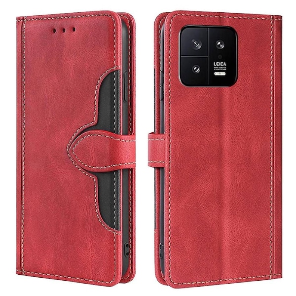 For Xiaomi 13 5G Straw Hat Pattern Phone Case Feeling Cell Phone Cover Stand Wallet