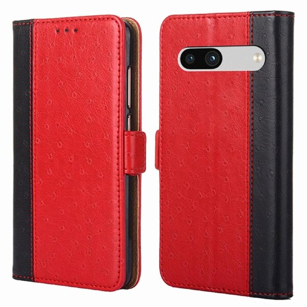 For Google Pixel 7a Full Protection Ostrich Texture Phone Case Wallet Stand Flip Phone Cover