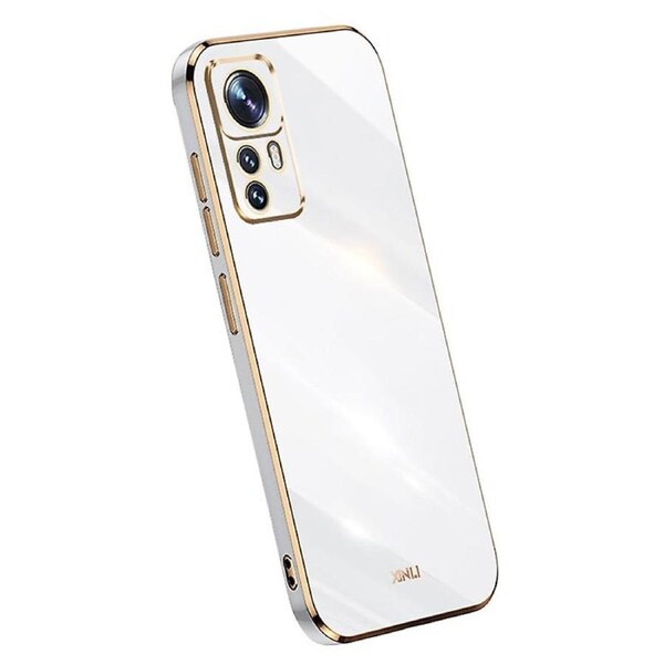 XINLI For Xiaomi 12T Pro 5G Phone Cover Shell Electroplating Golden Edge Anti-scratch TPU Phone Case