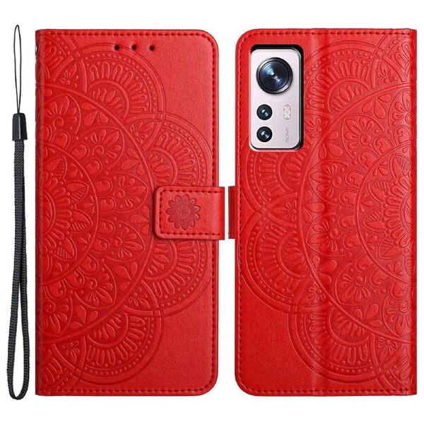 For Xiaomi 12 Lite 5G Case Flower Pattern PU Leather Stand Card Slots Flip Cover