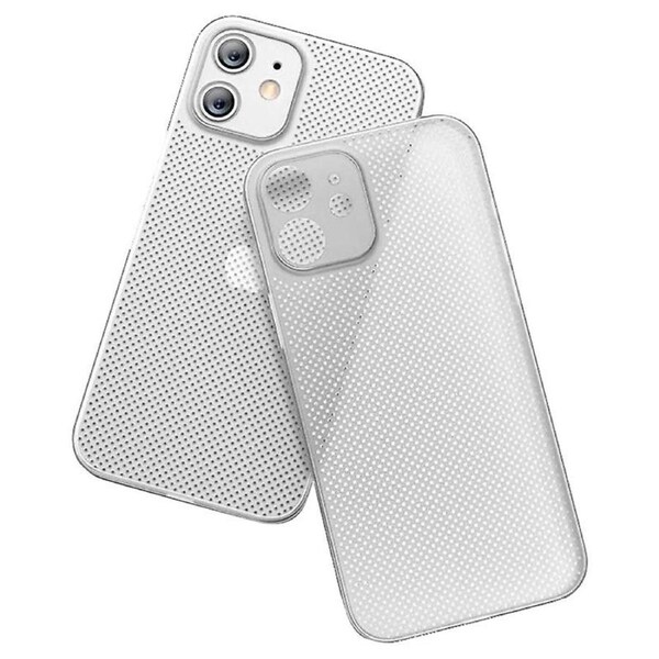 For iPhone 12 mini 5.4 inch Ultra Thin Breathable Hollow Hole Heat Dissipation Mesh Back Cover PP Ph