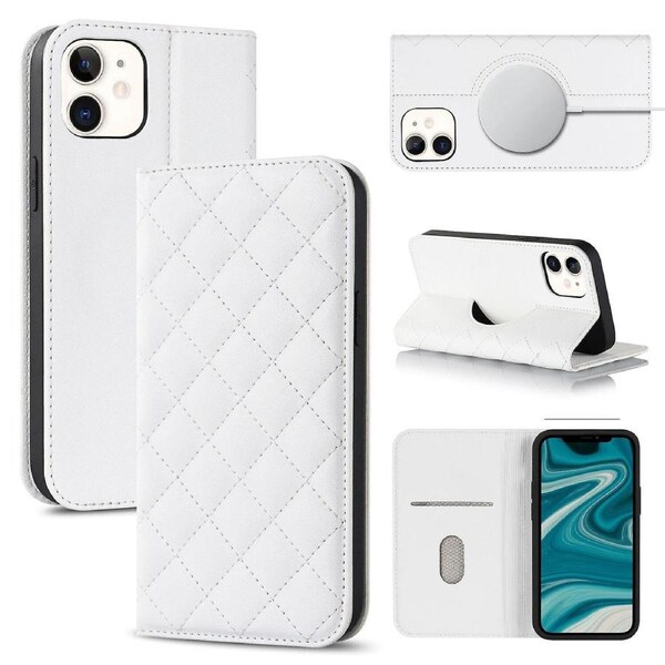 For iPhone 12 Case Leather Wallet Flip Phone Case with Magsafe