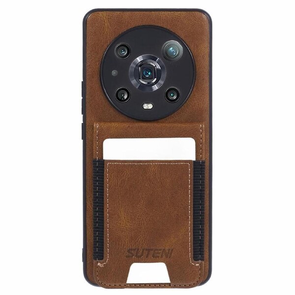 SUTENI H03 For Honor Magic4 Pro 5G Case Vertical Flip Kickstand Leather+TPU Phone Shell