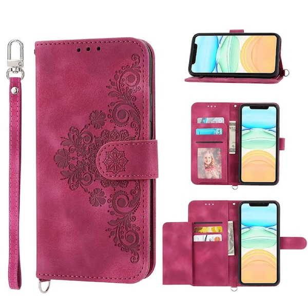 For iPhone 14 Plus Case, Leather Wallet Flip Case With Strap